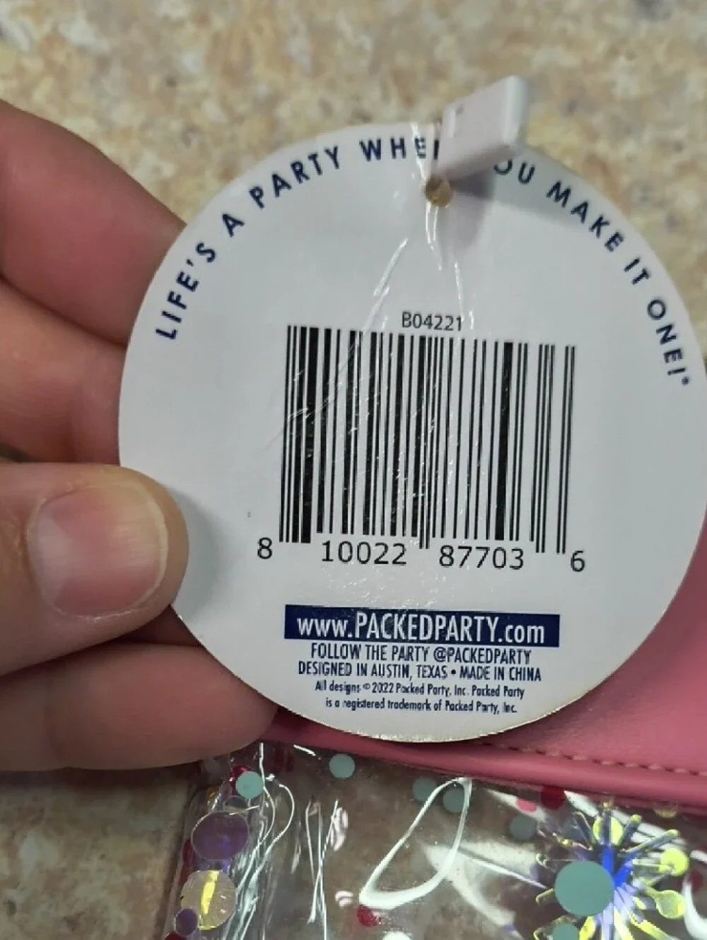 Packed Party clear pouch